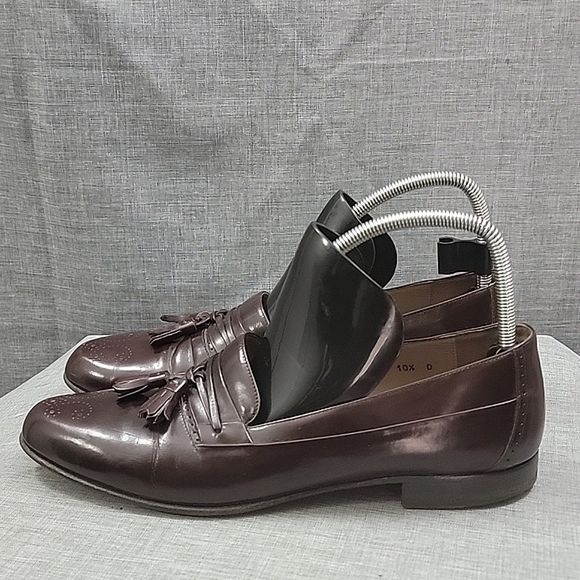 BALLY brown Italian leather tassel loafers slip-on Men's 10.5D (WIDE) - Picture 11 of 13